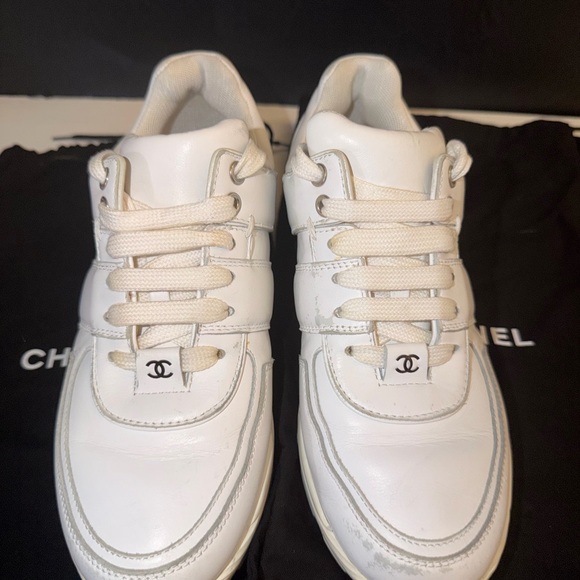 CHANEL White and Black Men's Sneakers - Picture 2 of 8